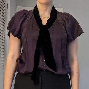 Vintage Banana Republic 100% silk velvet black top